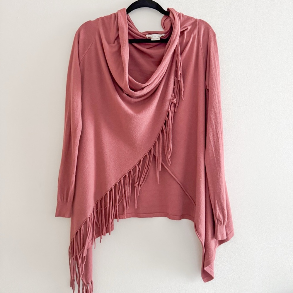 Lovestitch Fringe Long Sleeve Cardigan